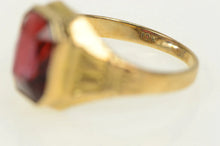 Load image into Gallery viewer, 10K 1940&#39;s Emerald Cut Garnet Squared Statement Ring Yellow Gold