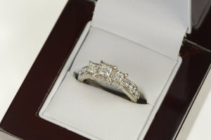 14K 1.00 Ctw Princess Diamond Engagement Ring White Gold