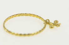 Load image into Gallery viewer, 18K Fleur De Lis Dangle Charm Statement Ring Yellow Gold