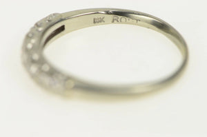18K 1940's Diamond Classic Vintage Wedding Band Ring White Gold