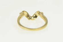 Load image into Gallery viewer, 14K Grooved Chevron Curved Wedding Band Ring Yellow Gold