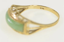 Load image into Gallery viewer, 14K 1960&#39;s Squared Jade Inlay Statement Ring Yellow Gold
