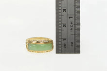 Load image into Gallery viewer, 14K 1960&#39;s Squared Jade Inlay Statement Ring Yellow Gold