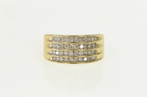 10K 0.80 Ctw Diamond Tiered Statement Band Ring Yellow Gold