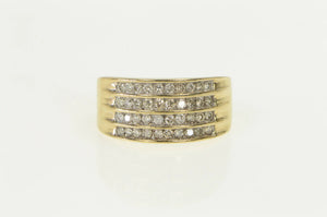 10K 0.80 Ctw Diamond Tiered Statement Band Ring Yellow Gold