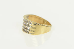 10K 0.80 Ctw Diamond Tiered Statement Band Ring Yellow Gold