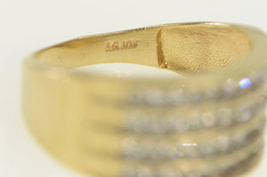 10K 0.80 Ctw Diamond Tiered Statement Band Ring Yellow Gold