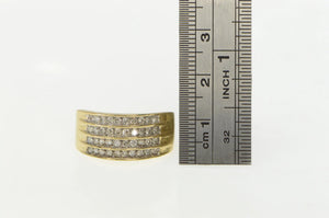 10K 0.80 Ctw Diamond Tiered Statement Band Ring Yellow Gold
