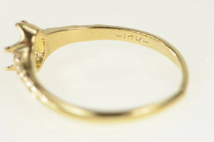 10K Victorian Scroll Engraved Engagement Setting Ring Yellow Gold