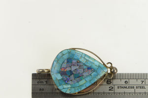 Sterling Silver Jay King DTR Opal Turquoise Pear Mosaic Pendant