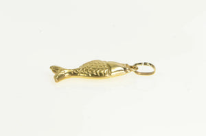 14K 3D Puffy Fish Pisces Astrology Zodiac Sign Charm/Pendant Yellow Gold