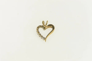 10K Diamond Classic Heart Love Symbol Pendant Yellow Gold