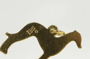 14K Greyhound Dog Breed Silhouette Animal Charm/Pendant Yellow Gold