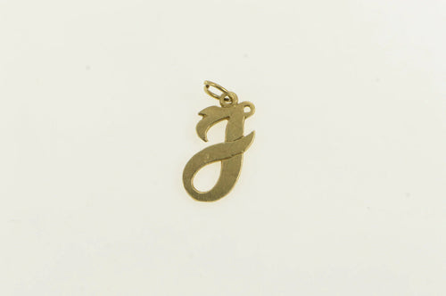 14K F Cursive Letter Initial Name Monogram Charm/Pendant Yellow Gold