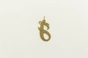 14K F Cursive Letter Initial Name Monogram Charm/Pendant Yellow Gold