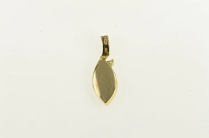 14K Marquise Opal Diamond Accent Vintage Pendant Yellow Gold