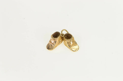 14K 3D Baby Shoe Bootie Sneaker Vintage Charm/Pendant Yellow Gold