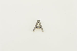 14K Diamond Encrusted Letter A Monogram Charm/Pendant White Gold
