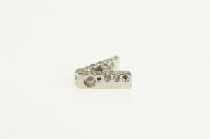 14K Diamond Encrusted Letter A Monogram Charm/Pendant White Gold