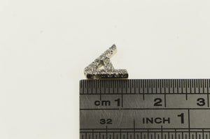 14K Diamond Encrusted Letter A Monogram Charm/Pendant White Gold