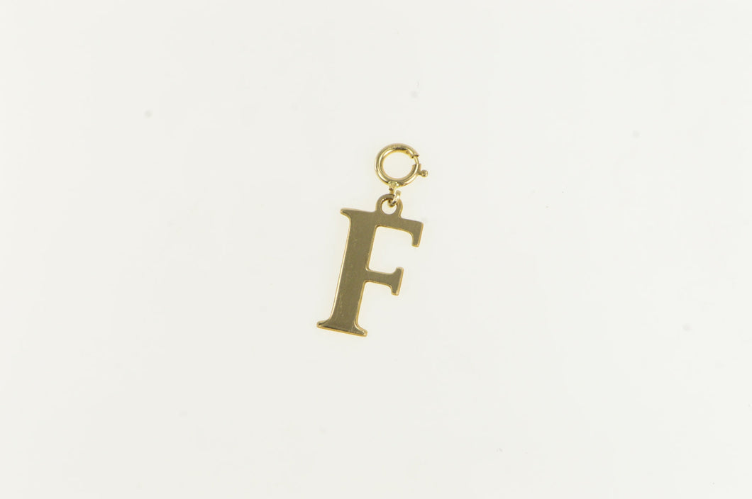 14K F Monogram Letter Name Initial Charm/Pendant Yellow Gold