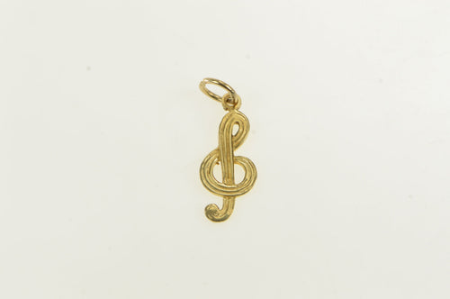 14K Treble Clef Music Symbol Musician Charm/Pendant Yellow Gold