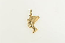Load image into Gallery viewer, 14K Ancient Egyptian Queen Nefertiti Puffy Charm/Pendant Yellow Gold