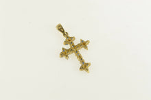 Load image into Gallery viewer, 10K Sapphire Diamond Classic Vintage Cross Pendant Yellow Gold