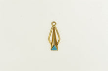 Load image into Gallery viewer, 14K Robert Nofchissey Native American Turquoise Charm/Pendant Yellow Gold
