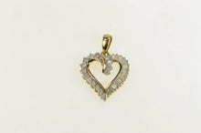 Load image into Gallery viewer, 10K 1.00 Ctw Baguette &amp; Round Diamond Heart Pendant Yellow Gold