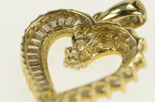 Load image into Gallery viewer, 10K 1.00 Ctw Baguette &amp; Round Diamond Heart Pendant Yellow Gold
