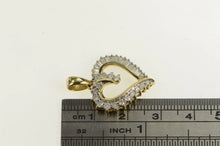 Load image into Gallery viewer, 10K 1.00 Ctw Baguette &amp; Round Diamond Heart Pendant Yellow Gold