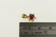 Load image into Gallery viewer, 14K 0.55 Ctw Natural Ruby Diamond Halo Flower Pendant Yellow Gold