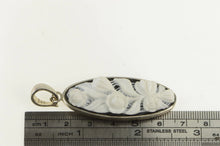 Load image into Gallery viewer, Sterling Silver Carved Onyx Floral Rose Bouquet Statement Pendant