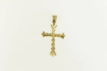 Load image into Gallery viewer, 14K Grooved Diamond Cut Cross Christian Faith Charm/Pendant Yellow Gold
