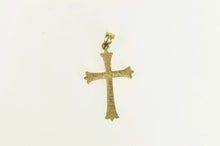Load image into Gallery viewer, 14K Grooved Diamond Cut Cross Christian Faith Charm/Pendant Yellow Gold