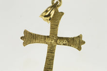 Load image into Gallery viewer, 14K Grooved Diamond Cut Cross Christian Faith Charm/Pendant Yellow Gold
