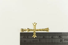 Load image into Gallery viewer, 14K Grooved Diamond Cut Cross Christian Faith Charm/Pendant Yellow Gold