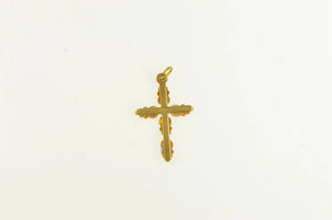 10K Black Hills Leaf Cross Christian Faith Charm/Pendant Yellow Gold