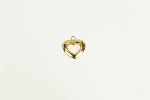 14K Puffy Heart Love Symbol Cut Out Charm/Pendant Yellow Gold