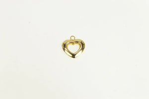 14K Puffy Heart Love Symbol Cut Out Charm/Pendant Yellow Gold