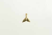 Load image into Gallery viewer, 14K Whale Fluke Back Fin Tail Ocean Animal Charm/Pendant Yellow Gold