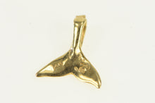 Load image into Gallery viewer, 14K Whale Fluke Back Fin Tail Ocean Animal Charm/Pendant Yellow Gold