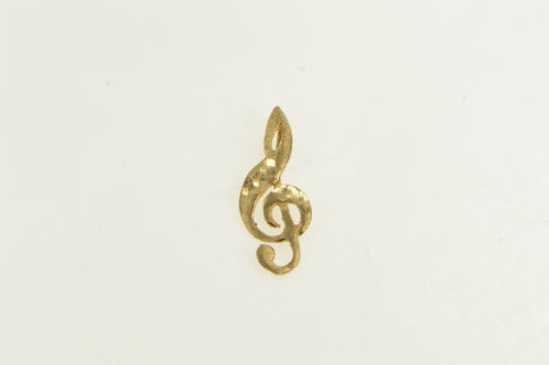 14K Treble Clef Music Symbol Musician Charm/Pendant Yellow Gold