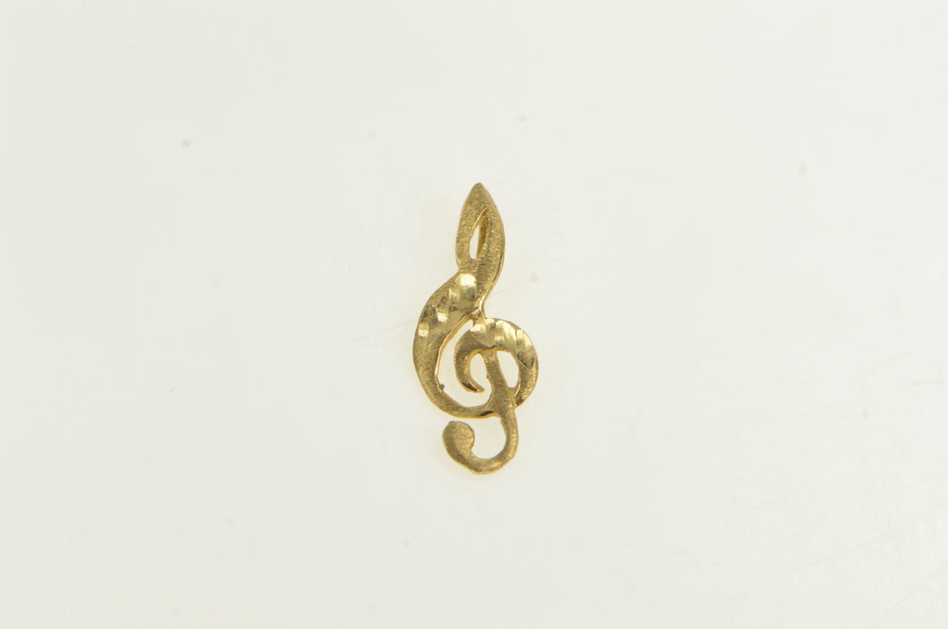 14K Treble Clef Music Symbol Musician Charm/Pendant Yellow Gold