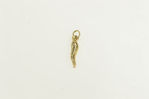 14K Italian Horn Traditional Protection Symbol Charm/Pendant Yellow Gold