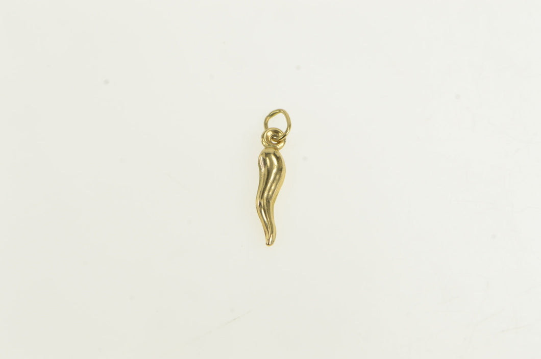 14K Italian Horn Traditional Protection Symbol Charm/Pendant Yellow Gold