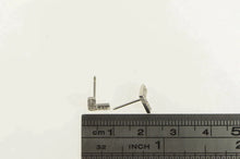 Load image into Gallery viewer, 14K Diamond L Letter Initial Arrow Chevron Stud Earrings White Gold
