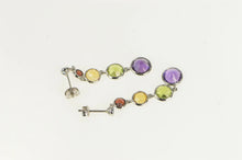 Load image into Gallery viewer, 14K Garnet Amethyst Peridot Citrine Dangle Earrings White Gold