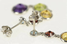 Load image into Gallery viewer, 14K Garnet Amethyst Peridot Citrine Dangle Earrings White Gold
